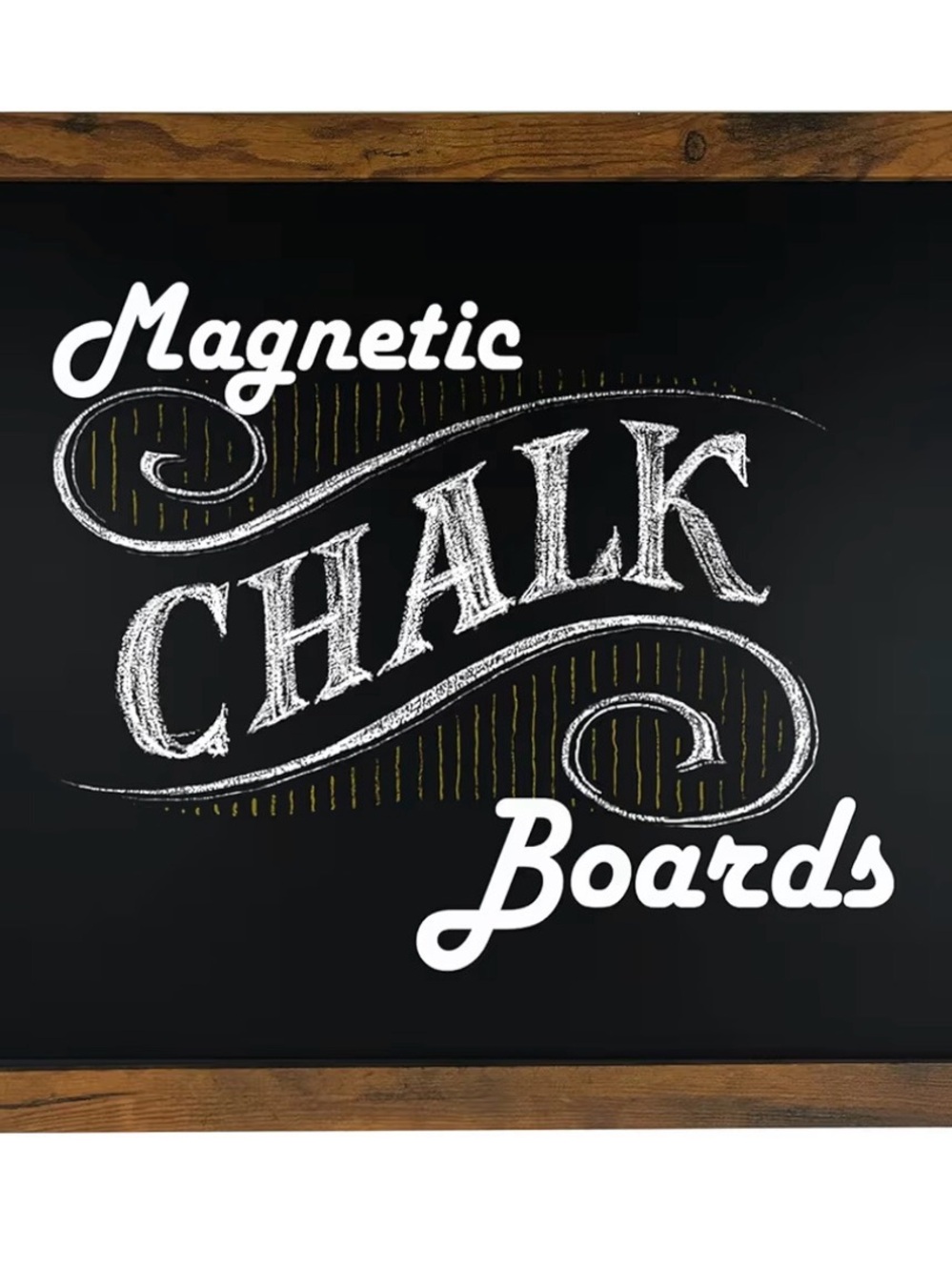 Loddie Doddie Magnetic Chalkboard for Wall, Menu Board, Rustic Frame, 18x22